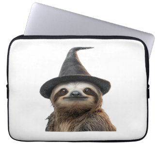 Tröja med sengångare som bär halloweenhehexa hatt laptop fodral