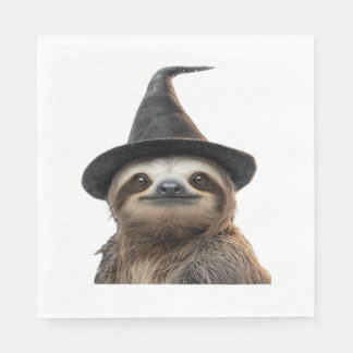 Tröja med sengångare som bär halloweenhehexa hatt pappersservett