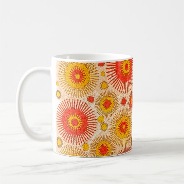 Tröja modern abstrakt design med blommigt och  kaffemugg (Vänster)