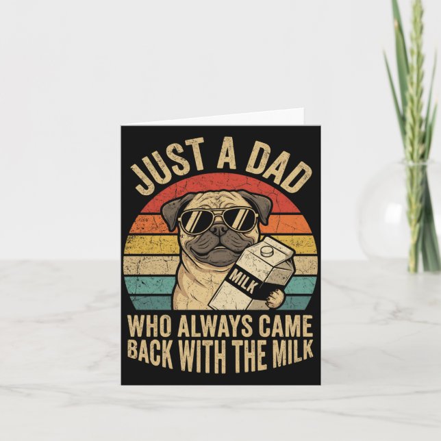 Tröja Pug Pappa Kom Tillbaka Kort (Framsida)