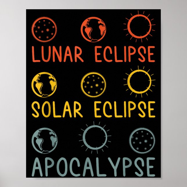 Tröja Sol Lunar Förmörkelse Apokalyps Celestial Poster (Framsidan)