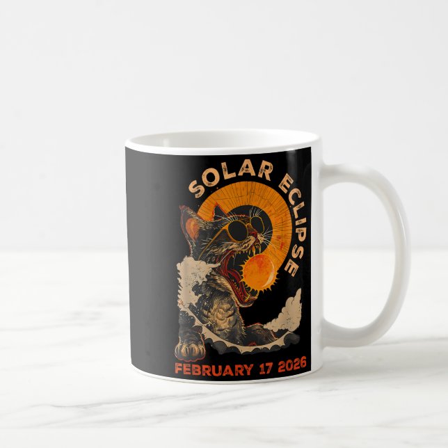 Tröja Solförmörkelse 17 februari Katt Kaffemugg (Höger)