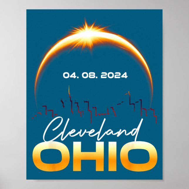 Tröja Solförmörkelse Cleveland Ohio Total Poster (Framsidan)