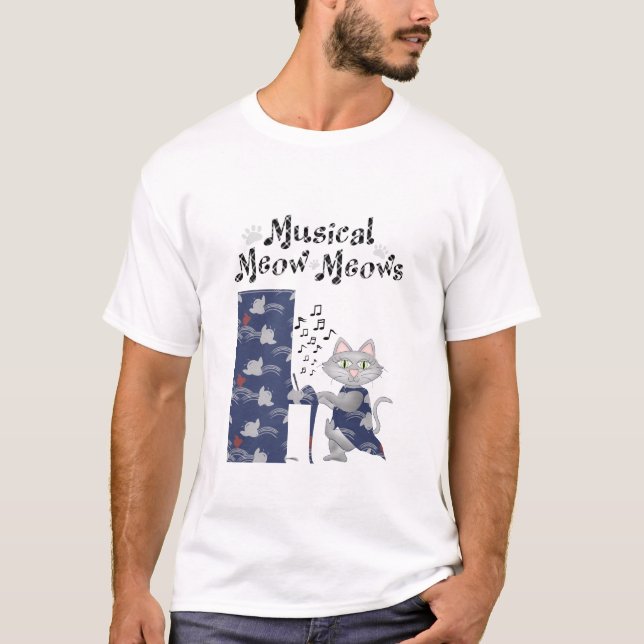 Tröja Söta Katter Älskar Musik Musikalisk Piano (Framsida)