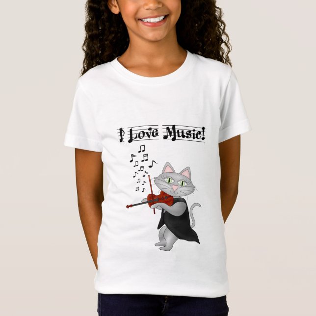 Tröja Söta Katter Älskar Musik Musikalisk Violin (Framsida)