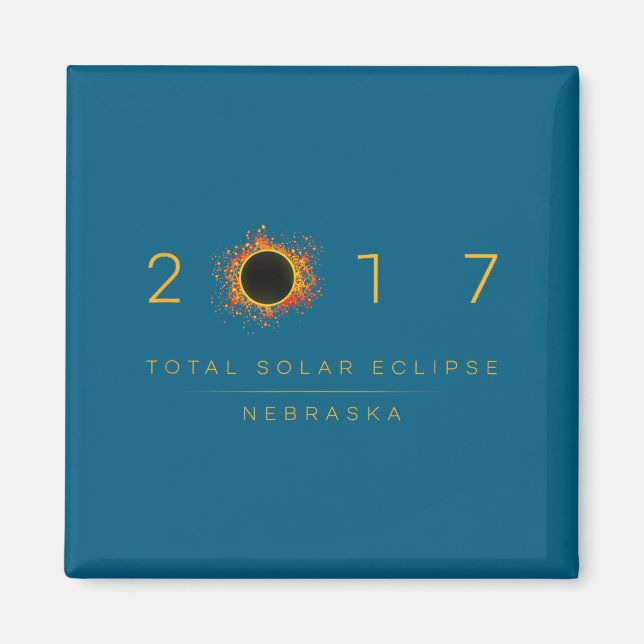 Tröja Total Solförmörkelse Nebraska 2017 Magnet (Framsidan)