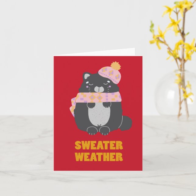 Tröja Väder Rosa Skärp & Hatt Kitty Kort (Gul blomma)