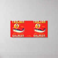 Trojan Brand Salmon Label- Red