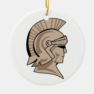 Trojan eller Spartan Mascot Julgransprydnad Keramik