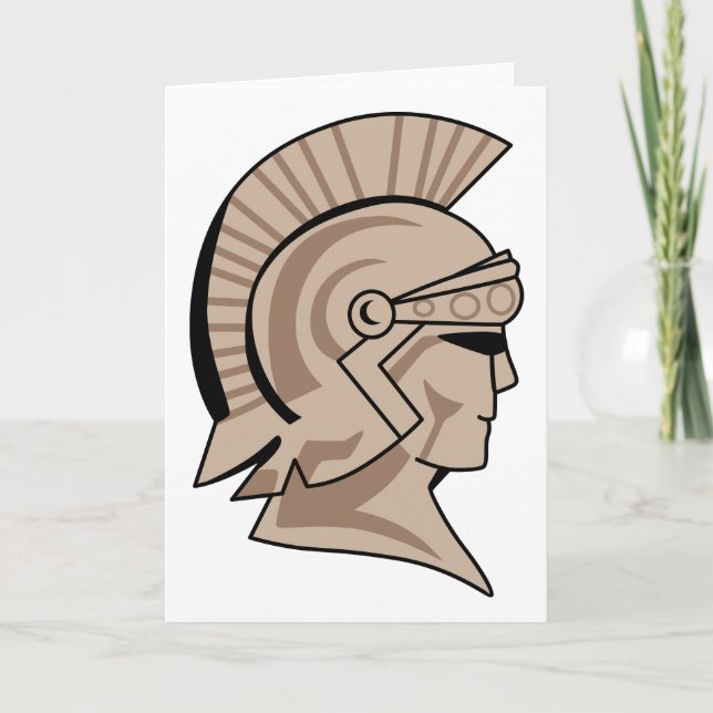 Trojan eller Spartan Mascot Kort (Framsida)