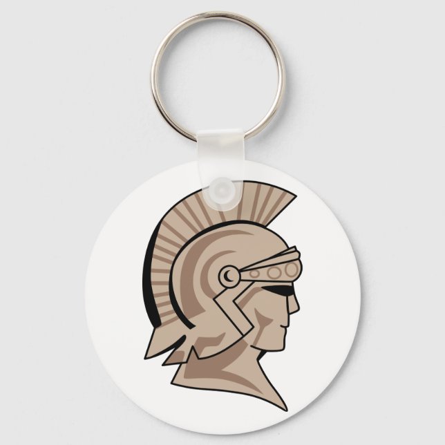 Trojan eller Spartan Mascot Nyckelring (Framsida)