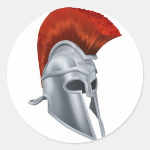 Trojan hjälm runt klistermärke