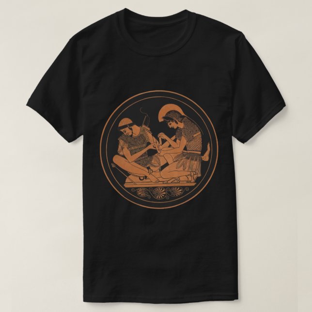Trojan Krig, Achilles Tending Patroclus T Shirt (Design framsida)