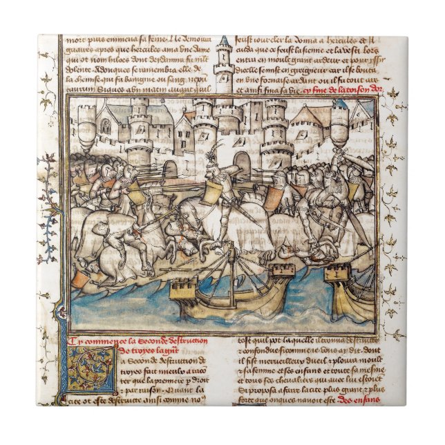 Trojan krigstrid kakelplatta (Framsidan)