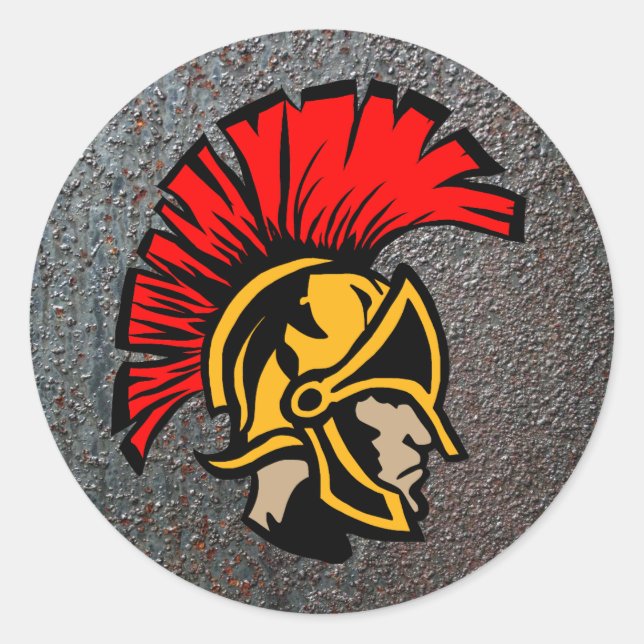 Trojan Sticker Runt Klistermärke (Framsida)