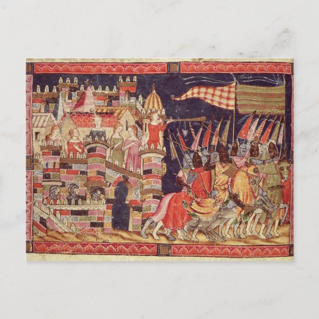 Trojanerna som Lämnar för slaget Vykort (Framsida)