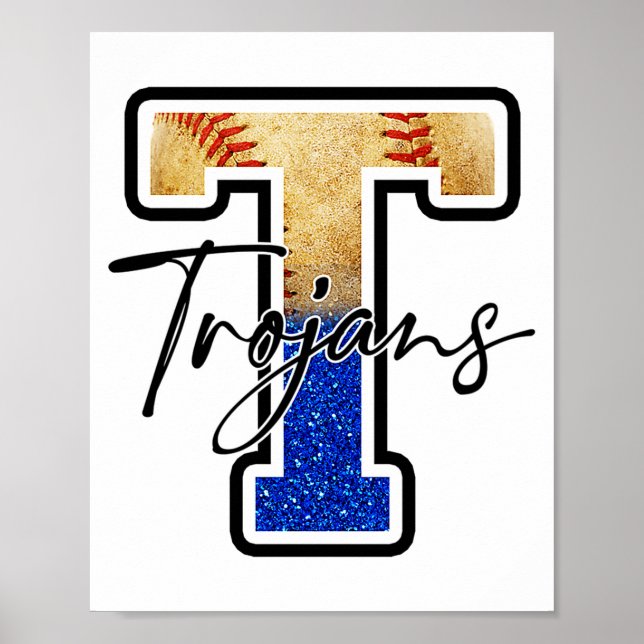 Trojans basebollag maskot stolthet skolanda  poster (Framsidan)