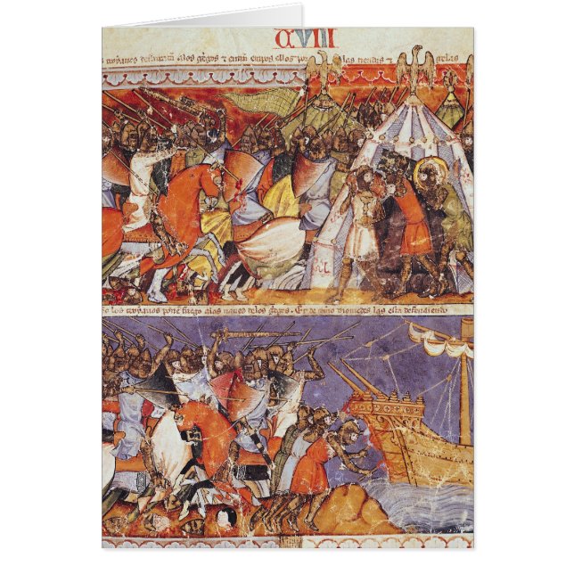 Trojans som invaderar det grekiska lägret hälsningskort (Framsidan)
