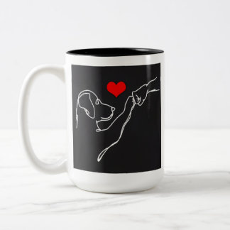 Tröjdesign med linjeillustration av bästa vänners Två-Tonad mugg