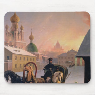 Trojka på gatan i St Petersburg, 1850s Musmatta