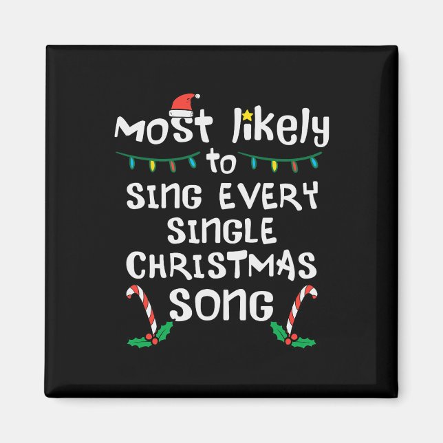 Trolig Sjunga varje jul, Sång Julafton-familjematc Magnet (Framsidan)