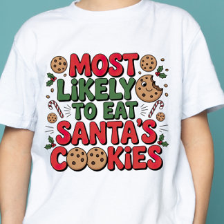 Troligast att äta tomtens kakor Anpassad jul T Shirt