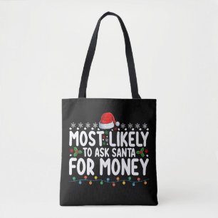 Troligast att be tomten om pengar jul tygkasse