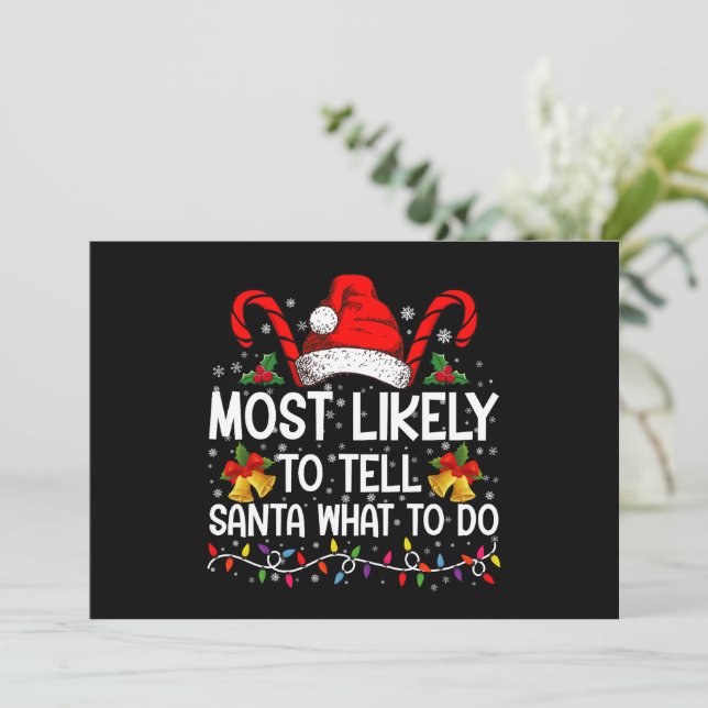 Troligast att berätta för tomten vad han ska göra  inbjudningar (Stående Fram)