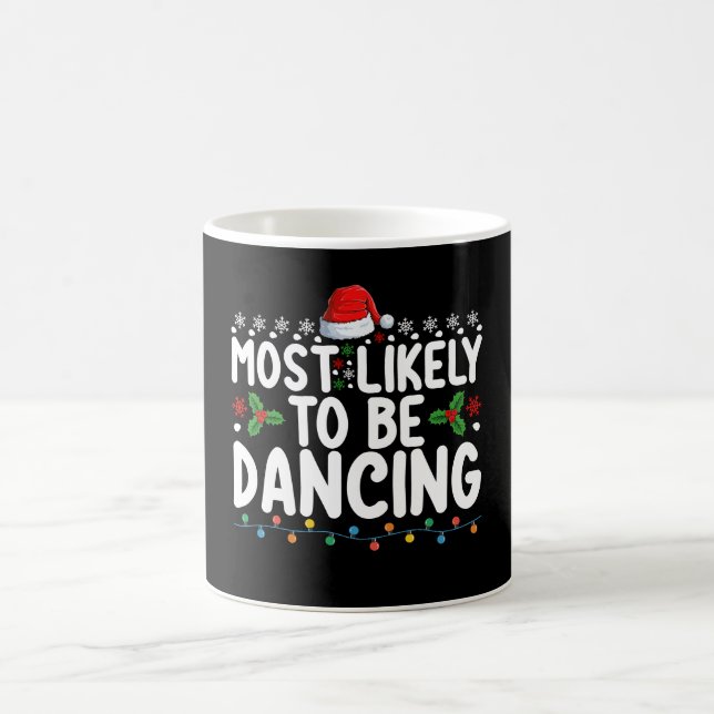 Troligast att dansa julfamilj kaffemugg (Center)