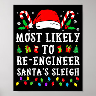 Troligast att omkonstruera Jultomtens släde jul Poster