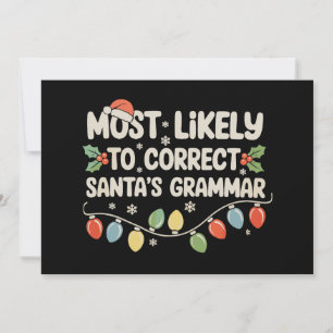 Troligast att rätta tomtens grammatik jul julkort