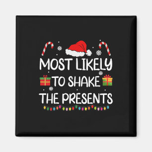 Troligast att skaka julklappar Familjens jul Magnet