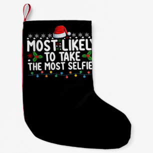 Troligast att ta flest selfies julen liten julstrumpa