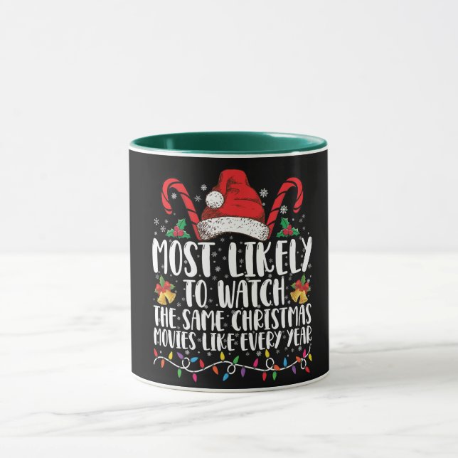 Troligast att titta på samma julfilmer mugg (Center)