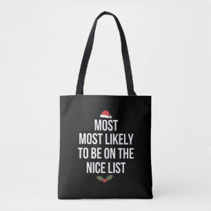 Troligast att vara på den snälla julklappslistan tygkasse
