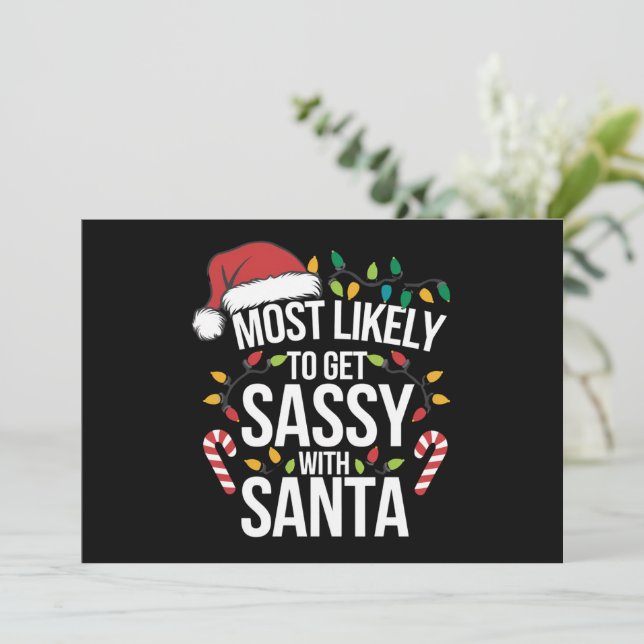Troligast blir sassy med tomten jul xmas julkort (Stående Fram)