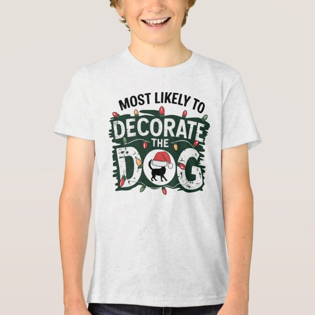 🐶 troligast dekorera den vackra julen i Hund T Shirt (Framsida)