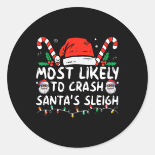 Troligast för Crash Santa's Sleigh-juljoke Runt Klistermärke