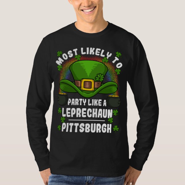 Troligast för Party Leprechaun St. Patricks Day P T Shirt (Framsida)