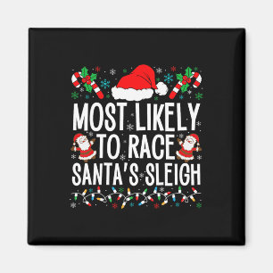 Troligast för Tävling Santa's Sleigh Family Julaft Magnet