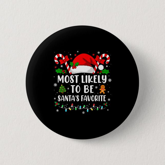 Troligen är Santa's favorit familje jul Knapp (Framsida)