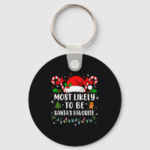 Troligen är Santa's favorit familje jul Nyckelring