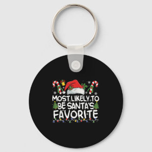 Troligen är Santa's Favorit Matchande Jul Nyckelring