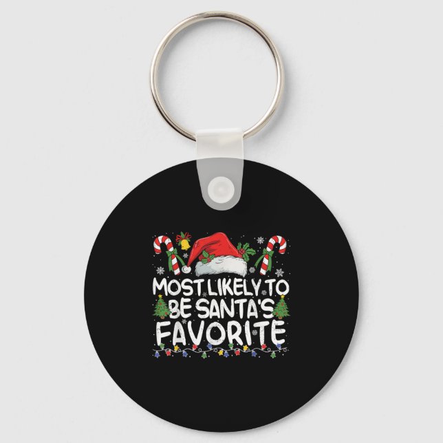 Troligen är Santa's Favorit Matchande Jul Nyckelring (Framsida)