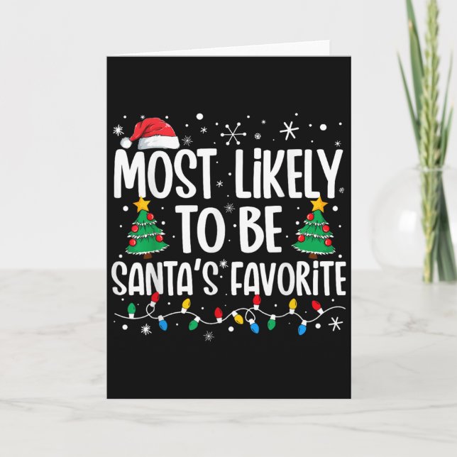 Troligen är Santa's Favoritfamilj Jul Kort (Framsida)