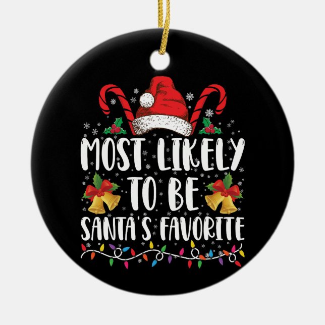 Troligen är Santa's favoritroliga jul Julgransprydnad Keramik (Framsidan)