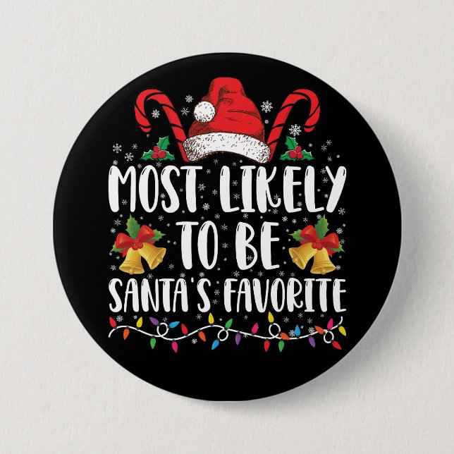 Troligen är Santa's favoritroliga jul Knapp (Framsida)