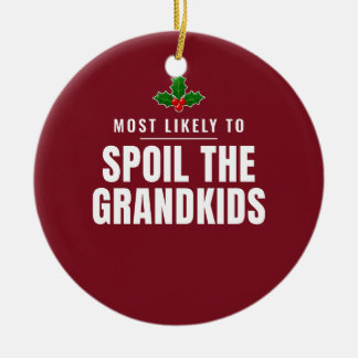 Troligen mest bortskämmande av barnbarnen-ornament julgransprydnad keramik