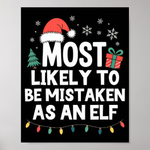 Troligen Misstagen för en Alv Jul Roligt Poster