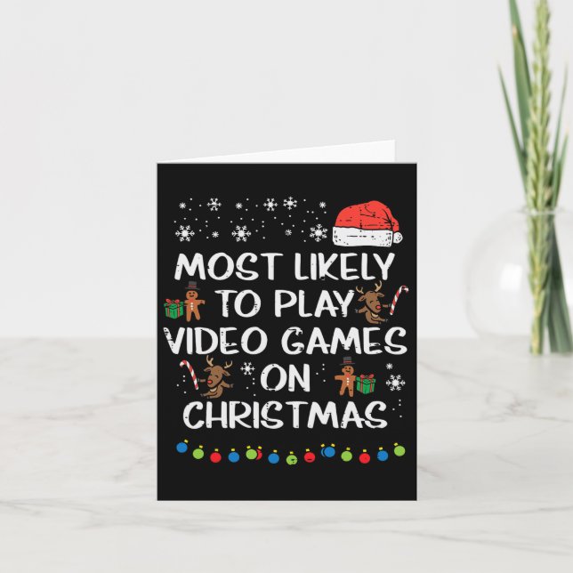 Troligen Spela Videospel Jul Xmas Familj Pojkar Kort (Framsida)